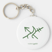 SymTel Green Courageous Symbol Keychain