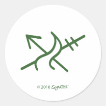 SymTel Green Courageous Symbol Round Sticker