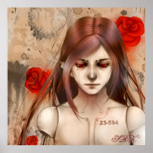 Synthetic Beauty Red version 24X24 Print