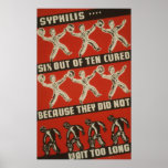 Syphilis 6 out of 10 Cured - Health Poster posters