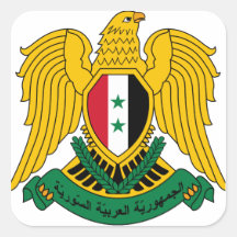 syria coat of arms square sticker