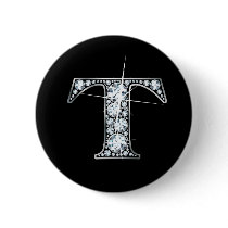 "T" Diamond Bling Button
