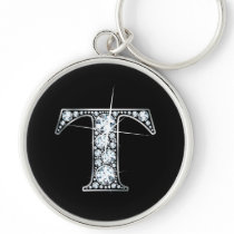 "T" Diamond Bling Keychain