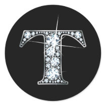 "T" Diamond Bling Sticker