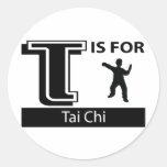 T Is For Tai Chi Round Stickers