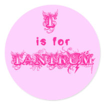T is for Tantrum Fun Adhesive Pink Sticker