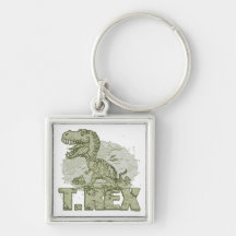 T Rex Big Dot Keychain