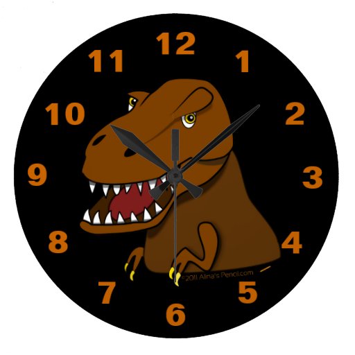 Trex Dinosaur Tyrannosaurus Rex Clock for Kids Zazzle