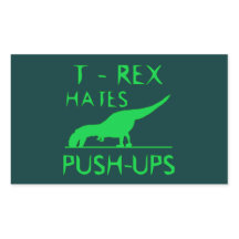 REX HATES PUSHUPS Funny Dino Design Stickers