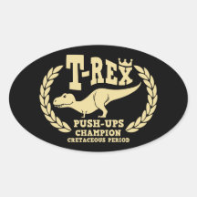 T-Rex Loves Push-Ups Stickers