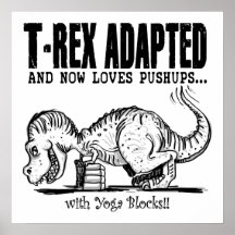 T-Rex Loves Pushups Posters