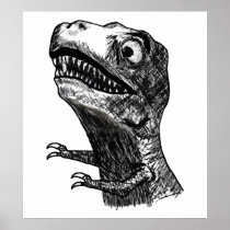 T-Rex Rage Meme - Poster