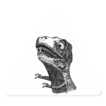 T-Rex Rage Meme - Triangle Stickers