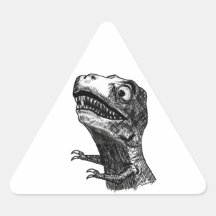 T-Rex Rage Meme - Triangle Stickers
