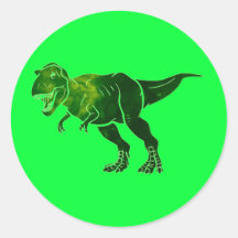 T-Rex Round Stickers