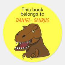 T Rex Tyrannosaurus Rex Dinosaur Custom Bookplate Stickers