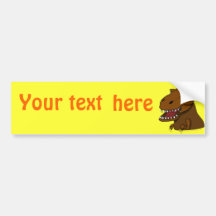 T-Rex Tyrannosaurus Rex Scary Cartoon Dinosaur Bumper Stickers