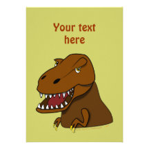 T-Rex Tyrannosaurus Rex Scary Cartoon Dinosaur Invites