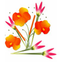 T Shirt-Tropical Flower-Design on back