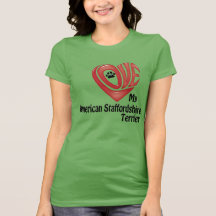 T-Shirt Wmn Love My American Staffordshire Terrier