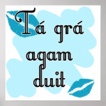 Tá grá agam duit - Irish Gaelic I love posters