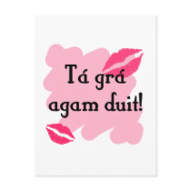 Tá grá agam duit - Irish Gaelic I love you Post Card