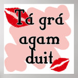 Tá grá agam duit - Irish Gaelic I love you posters