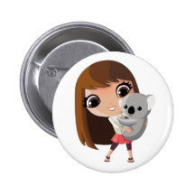 Taara and Pudding the Koala Pinback Button
