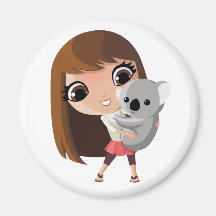 Taara and Pudding the Koala Refrigerator Magnets
