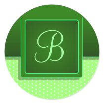 Tabbed Initial Envelope Seal Round Sticker