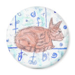 Tabby Cat in Watercolors magnets