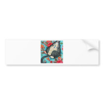 Tabby Cat on a Cushion Bumper Stickers