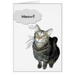 Tabby cat thought bubble greeting card template