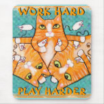 Tabby Cats With Toys Mousepad