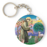 Tabby Norwegian Forest Cat - St Francis keychains