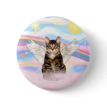 Tabby Tiger Cat Angel in Clouds