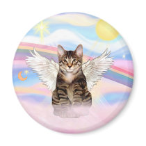 Tabby Tiger Cat Angel in Clouds