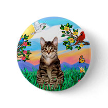Tabby Tiger Cat - Bright Life Buttons