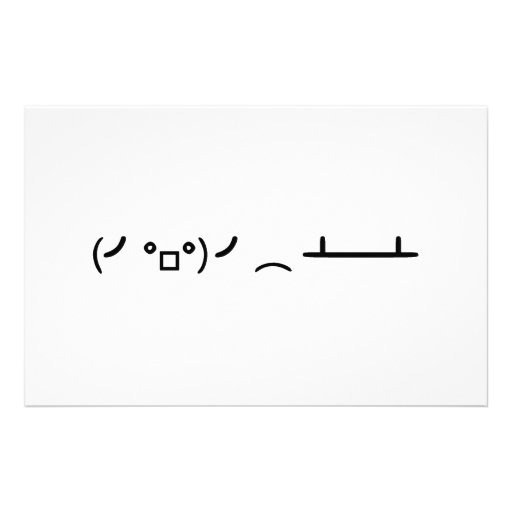 Table Flip Flipping Ascii Emoticon Personalized Stationery Zazzle