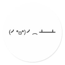 Table Flip Flipping Ascii Emoticon Round Sticker