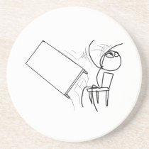 Table Flip Flipping Rage Face Meme Drink Coasters