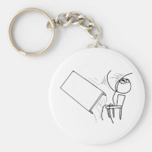 Table Flip Flipping Rage Face Meme Keychains