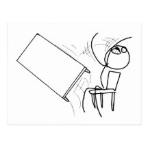 Table Flip Flipping Rage Face Meme Post Cards