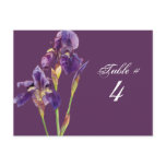 Table Number Card - Elegant Iris Monogram Invitati postcards