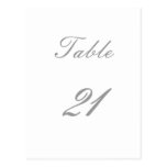 Table Number Post Card