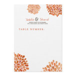 Table Place Card & Wedding Menu Orange Blooms Personalized Invite