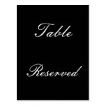 Table Reserved Post Cards
