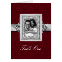 Table Seating Card Xmas Wedding Jewels Red