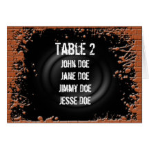 Table Seating Grunge Brick Cards
