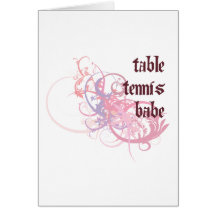 Table Tennis Babe Greeting Cards